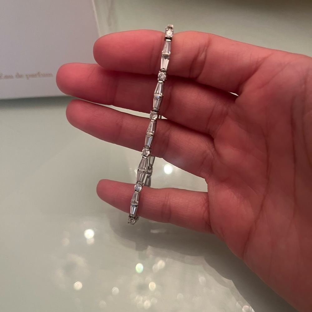 Elegant Sterling Silver CZ Bracelet